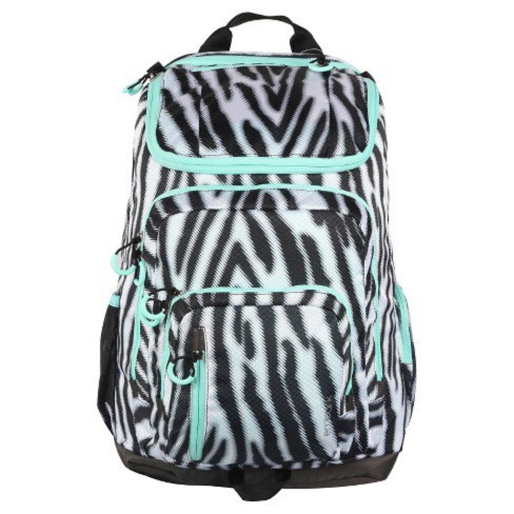 Zebra/teal large backpack